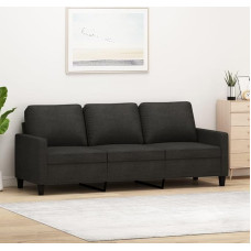 LAPOOH 3 Seater Sofa Black 180 cm Fabric, Sofas & Couches, Sofa Living Room, Sofa for Teenager's Room, Relaxing Sofa, Sofa for Bedroom, Upholstered Sofa - 359175