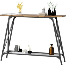 Wolawu Console Side Table Sofa Table Living Room Industrial Modern Entrance Table with Shelves 2 Tier Storage Entrance Table for Hallway Bedroom Entrance Area and Living Room Furniture -