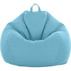 JHLD Bean Bag Chair Cover (without filling), Extra Large Bean Bag Chair Cover Bean Bag Cover Removable Washable for Children and Adults Blue 100 x 120 cm