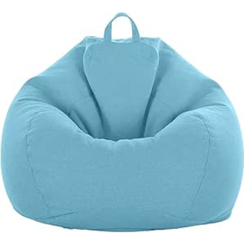 JHLD Bean Bag Chair Cover (without filling), Extra Large Bean Bag Chair Cover Bean Bag Cover Removable Washable for Children and Adults Blue 100 x 120 cm