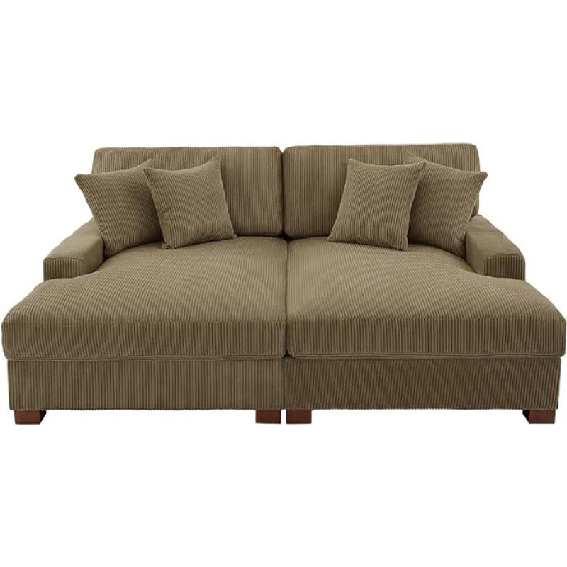 HTI living Couch Cord Sofa Justus Sofa Schlafsofa Lounge Braun