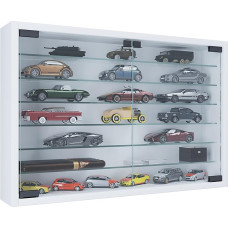 VCM Mandosa XL Hanging Glass Display Cabinet with Tempered Safety Glass Dimensions H 40 x W 60 x D 10 cm Modern and Space-Saving Glass Display Cabinet White