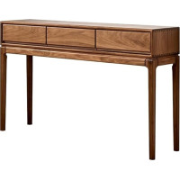 Vickyliou Entrance Table， Moderner Konsolentisch in Walnussbraun mit 3 Schubladen, Eingangsbereich, Flur,Console Table with Storage(M)