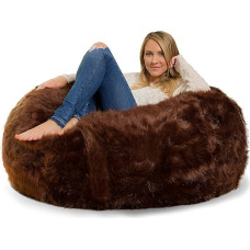 Comfy Sacks Sitzsack aus Memory-Schaum, 1,2 m, braunes Fell