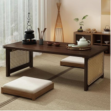 Eleeonora Bodentisch Im Japanischen Stil,Niedriger Boden Esstisch,Bodentisch Klappbar Aus Bambusholz,Bequem Und Praktisch,Geeignet FüR Erkerfenster,Tatami,InnenhöFe,Arbeitszimmer