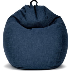 Green Bean© Square XXL Indoor Linen Cover 100 x 120 cm - Without Filling - Bean Bag Cover - Cuddly, Soft, Robust - Washable, with Extra Inner Bag for Transferring - Dark Blue