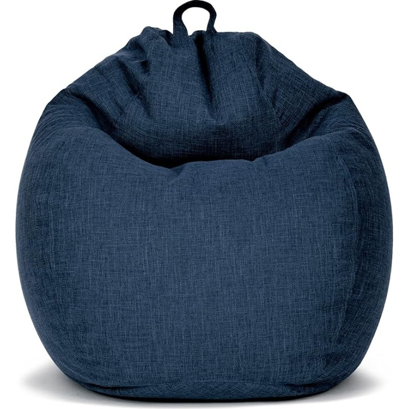 Green Bean© Square XXL Indoor Linen Cover 100 x 120 cm - Without Filling - Bean Bag Cover - Cuddly, Soft, Robust - Washable, with Extra Inner Bag for Transferring - Dark Blue