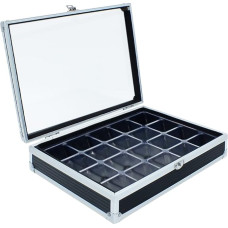 SAFE Nr 130 Collectable Display Case with Clear Lid for Minerals and Collectibles 12 Compartments 45 x 55 mm 295 x 200 x 70 mm