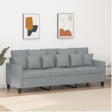 ZEYUAN 3 Seater Sofa, Light Grey, 180 cm, Fabric, Sofas & Couches, Sofa Living Room, Bedroom, Upholstered Sofa - 359275