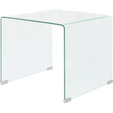Festnight Glass Coffee Table Side Table Sofa Table Living Room Tishch Made of Tempered Glass 49.5 x 50 x 45 cm Transparent