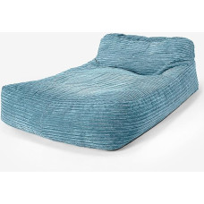 Lounge Pug Adult Sofa Bed Bean Bag Turquoise Corduroy Fabric Double Daybed & Chaise Lounge Style
