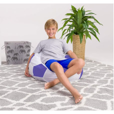 Posh Creations Beanbags Sitzsack, Größe M, 68,6 cm, Sportfußball, Violett und Weiß