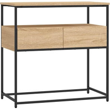 FENLAX Console Table with Drawer, Side Table, Telephone Table, Hallway Table with Drawer, Sideboard, Console Table with Shelves, Wood Material and Metal, Sonoma Oak