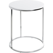HAKU Möbel Side Table Chrome White MDF Metal Dimensions Height 50 cm x Diameter 40 cm Style: Modern