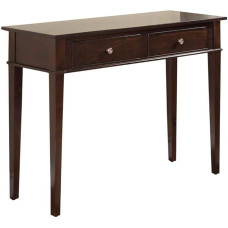 Simpli Home Carlton Solid Wood Console Sofa Table, Dark Tobacco Brown