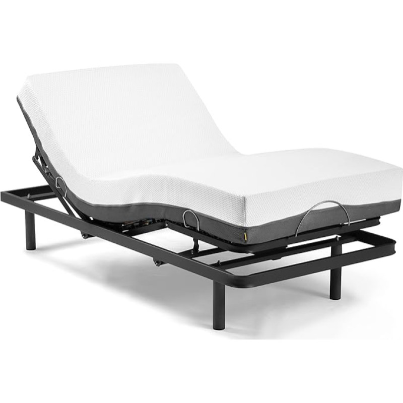 Ferlex - Elion Slatted Frame 70 x 200 cm Electrically Adjustable with Orthopaedic Viscoelastic Mattress | Wireless Remote Control