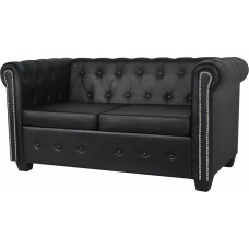 ZEYUAN Chesterfield Sofa 2 Seater Couch for Living Room for Apartments Lounge Sofas & Couches Recliner Sofa Faux Leather Black