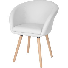 Mendler Malmö T633 Dining Room Chair Kitchen Chair Retro 50s Design Faux Leather White