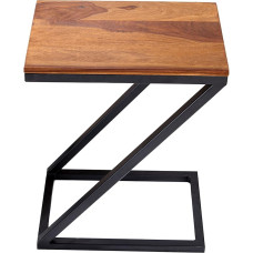 Riess Ambiente Handmade Butler Side Table 30 cm Sheesham Stone Finish Metal Coffee Table Z Design