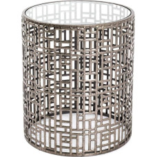 HAKU Möbel Art Deco Side Table Bronze Metal Safety Glass 8 mm Height 45 cm x Diameter 38 cm