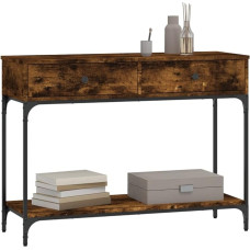 Natulvd Console Table with 2 Drawers & Under Shelf, 2 Levels, for Living Room, Hallway, Furniture, 100 x 34.5 x 75 cm (Rustic Brown)