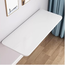Space-Saving Wall Folding Table 60 x 40 cm - Invisible Floating Desk Small Kitchen Dining Table Laptop Friendly Versatile Design in Elegant White