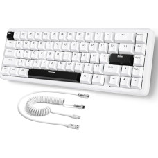 MAMBASNAKE Attack Shark X65 HE Rapid Trigger Keyboard, 0.01mm RT Accuracy, 8KHz, 60% Wired Magnetic Switch Keyboard with 8KHz Cable, Adjustable Actuation, Snap Tap, for PC/Mac, White