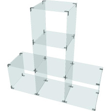 Glass Display Cabinet with 5 Compartments of 30 x 30 cm or 40 x 40 cm