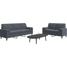 qohoio 3278412 2-Piece Sofa Set with Cushion Sofa Living Room Sofa Set Sofas for Living Room and Bolsters Dark Grey Velvet