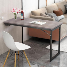 Foldable Wall-Mounted Table Drop Leaf Wooden Desk for Kitchen Laundry Room Garage Home Office - Space-Saving Hideaway Solution