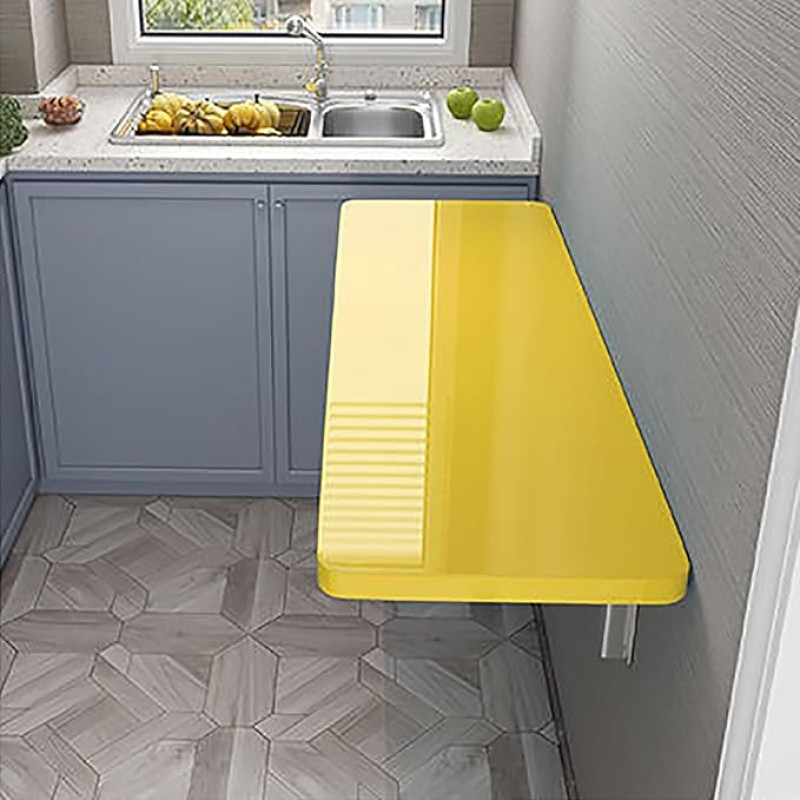 Heavy Duty Folding Wall-Mounted Drop-Leaf Table for Home Office & Kitchen - Space-Saving Floating Dining Table Load Capacity 70kg Ideal for Laundry Room & Small Spaces