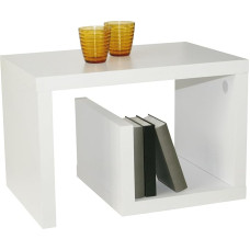 Phoenix Side Table, Wood, White Veneer, 40x60x40 cm