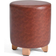 NMDCDH Kids Small Footstool Footrest Ottoman Pouffe Round Makeup Coffee Table Chair Footstool With Faux Leather Cover (Color : D)