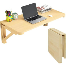 Modern Wall Mounted Folding Desk - Space Saving Wooden Table for Study & Bedroom - Versatile Fold-Up Dining & Dressing Table 100x40cm/39.3x15.7in