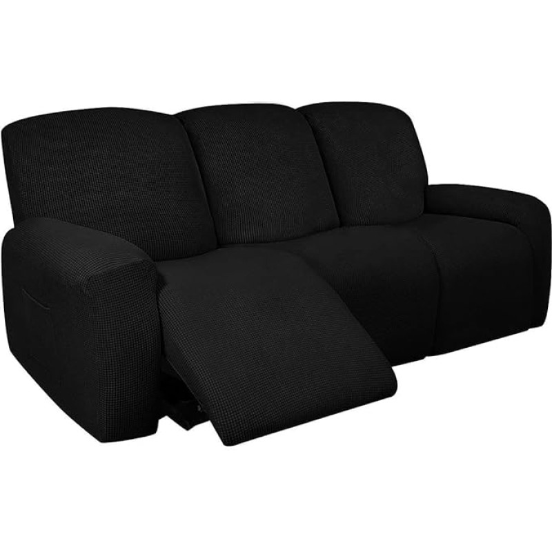 Elastischer Liegesofabezug, 4-teiliger dicker Jacquard-Schonbezug mit Taschen, wasserabweisender Stretch-Stuhlbezug for die Inneneinrichtung ( Color : Color B , Size : 3 seats (set of 8 pieces) )