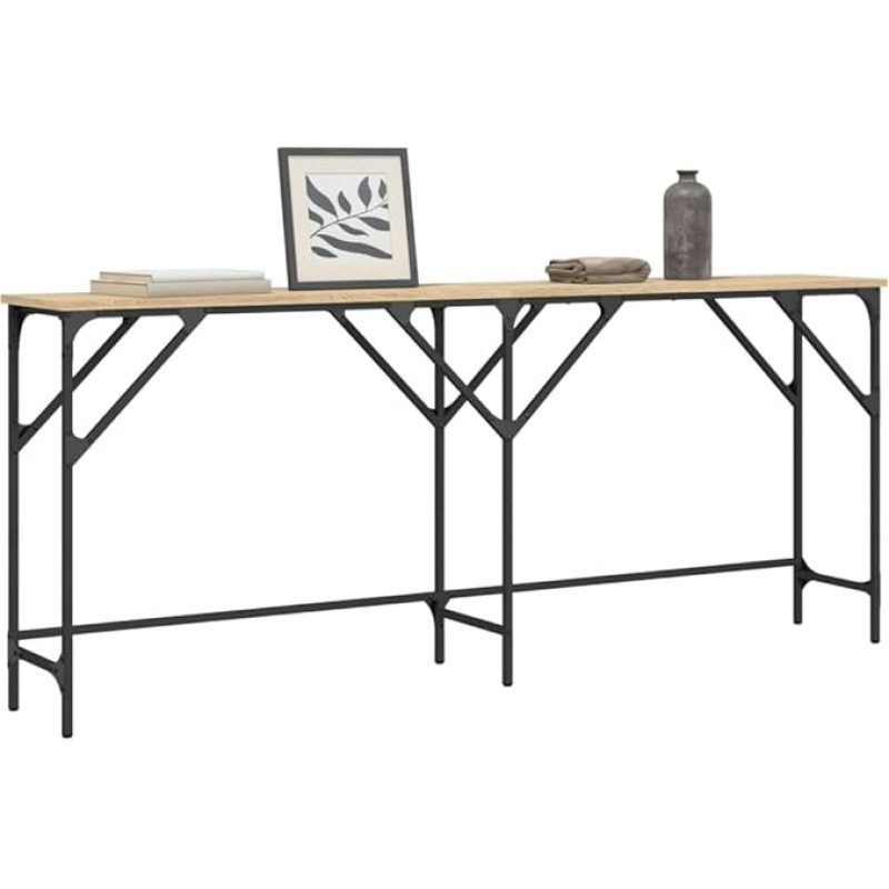 Gecheer Konsolentisch Sonoma-Eiche 180x29x75 cm Holzwerkstoff, Konsole Beistelltisch Flurtisch Sideboard Ablagetisch Wandtisch Frisiertisch Schminktisch