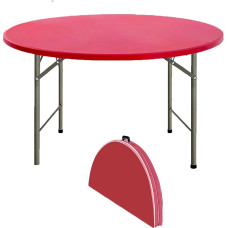 Tragbarer, klappbarer runder Tisch mit Griff, einfach zu verstauen, perfekt für Picknicks, Camping, Bankette, Abendessen, Hochzeiten, Partys, Zuhause, Küche und Terrasse.