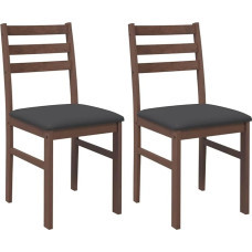 vidaXL Dining Room Chairs with Cushions Set of 2 Brown Solid Wood Rubber Tree Kitchen Chair Side Chair Dining Chair Living Room Chair Restaurant Chair