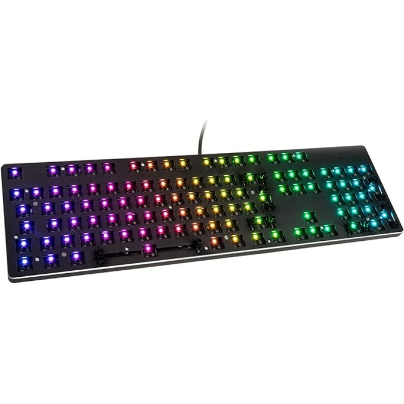 Glorious Gaming GMMK Full Size (100%) Barebones (Frame Only) - Mechanical Gaming Keyboard, Button by RGB Lighting, Hot-Swap & Customisable, International/ISO Layout - Black