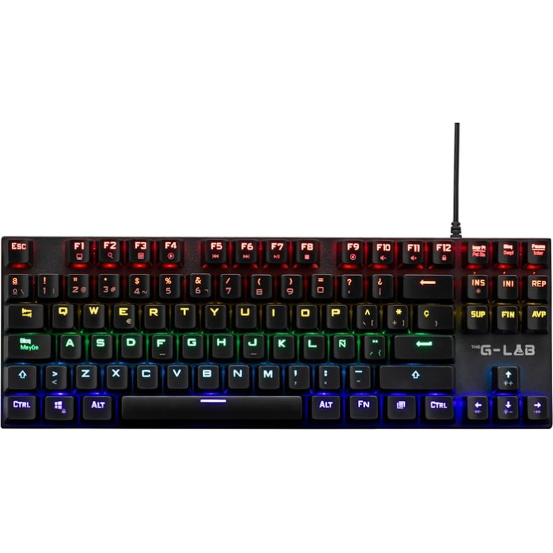 The G-Lab Keyz Mercury TKL Mechanical Gaming Keyboard USB TKL Format Spanish Layout RGB LED Programmable Gaming Keyboard Switch Outemu Red PC/PS4/PS5