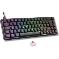 The G-Lab Keyz Titanium Mechanical Keyboard 65% QWERTY USB Gaming Keyboard with Red Switch Customizable Anti-Ghosting Programmable Macros for PC PS4 PS5 Xbox Black