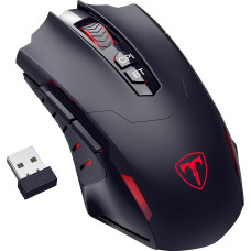 RisoPhy Wireless Gaming Mouse with 7 Programmable Buttons and 5 Adjustable DPI (800-8000) 2.4G/Bluetooth, RGB Lighting Computer Mouse, Ergonomic Mouse for PC/Mac Gamer