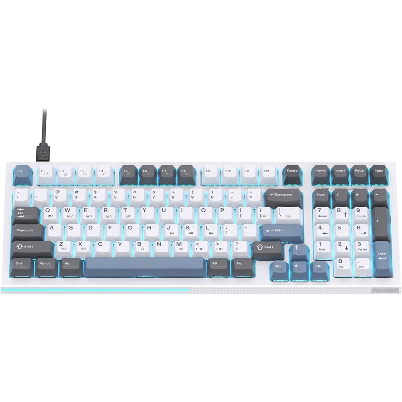 KEMOVE K98SE Mechanical Gaming Keyboard, 98 Keys LED Backlit, 96% QWERTY US Layout Wired Keyboard, Pre-Lubricated Red Switches