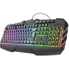 Trust Gaming GXT 881 Odyss Semi-Mechanical LED Gaming Keyboard, German QWERTZ Layout, Illuminated Keyboard, 6 Different Light Modes, Anti-Ghosting, USB Plug & Play, PC/Laptop - Black