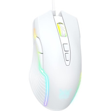 PHNIXGAM Wired Gaming Mouse, Ergonomic RGB Computer Mouse with RGB Backlight, Adjustable DPI up to 6400, 7 Programmable Buttons for Windows Vista Linux, White