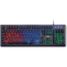 DR1TECH Puma Ergonomic Gaming Keyboard with LED Backlight for PC/PS4 - 104 Keys with 6 Button Rollover - USB Keyboard with Cable (QWERTY International Layout)