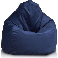 Ecopuf Fuzzy Microfibre Bean Bag with Plush, Smurf Removable for Sitting, Pouf Relaxing Chair, Bean Bag with Polystyrene Balls Filling, Size 80 x 110 cm