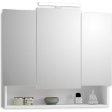 Stella Trading SEVEN Bathroom Mirror Cabinet with Lighting in White - Bathroom Mirror Cabinet with Lots of Storage Space - 80 x 70 x 22 cm (W x H x D)