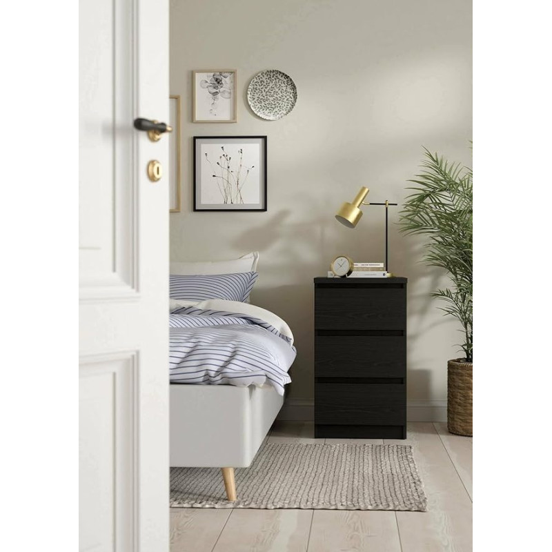 Dmora Ameline Multipurpose Chest of Drawers, Bedroom Chest of Drawers, 50 x 40 x 70 cm, Black