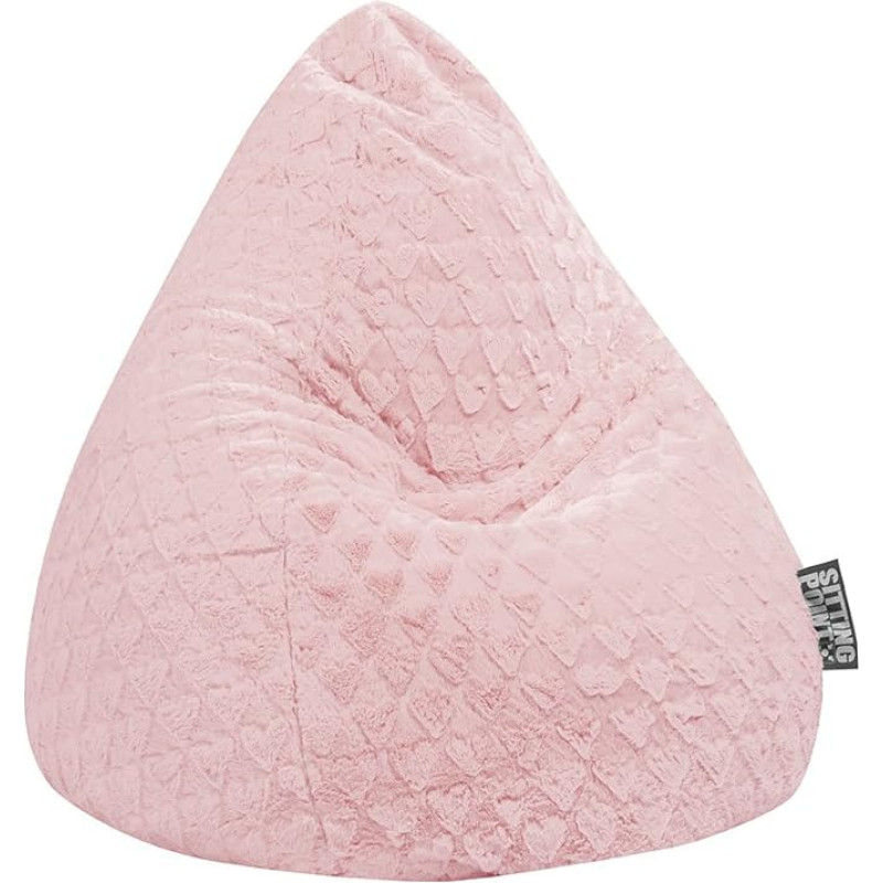 SITTING POINT only by MAGMA Fluffy Hearts Large Bean Bag Approx. 120 Litres Rose (up to Approx. 7 Years)